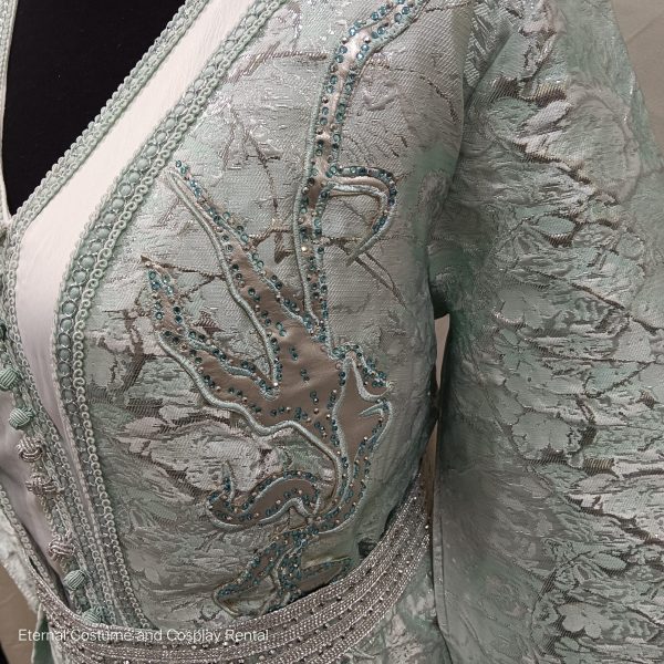 MIDDLE EAST Turkish/Egypt/Arabian Traditional Style Robe Turquoise & White Size UP TO L for Rent - Image 6