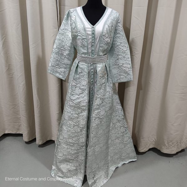 MIDDLE EAST Turkish/Egypt/Arabian Traditional Style Robe Turquoise & White Size UP TO L for Rent