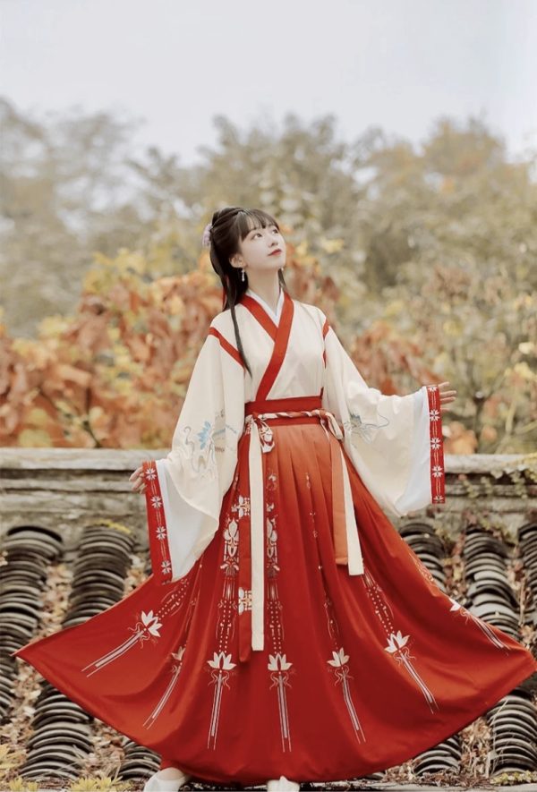 Chinese Female HanFu Style Maple Orange Size S - M (枫橙色汉服女) for Rent - Image 8